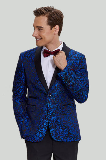 Bleu royal Shawl Lapel 2 Pièce Slim fit Costume Homme